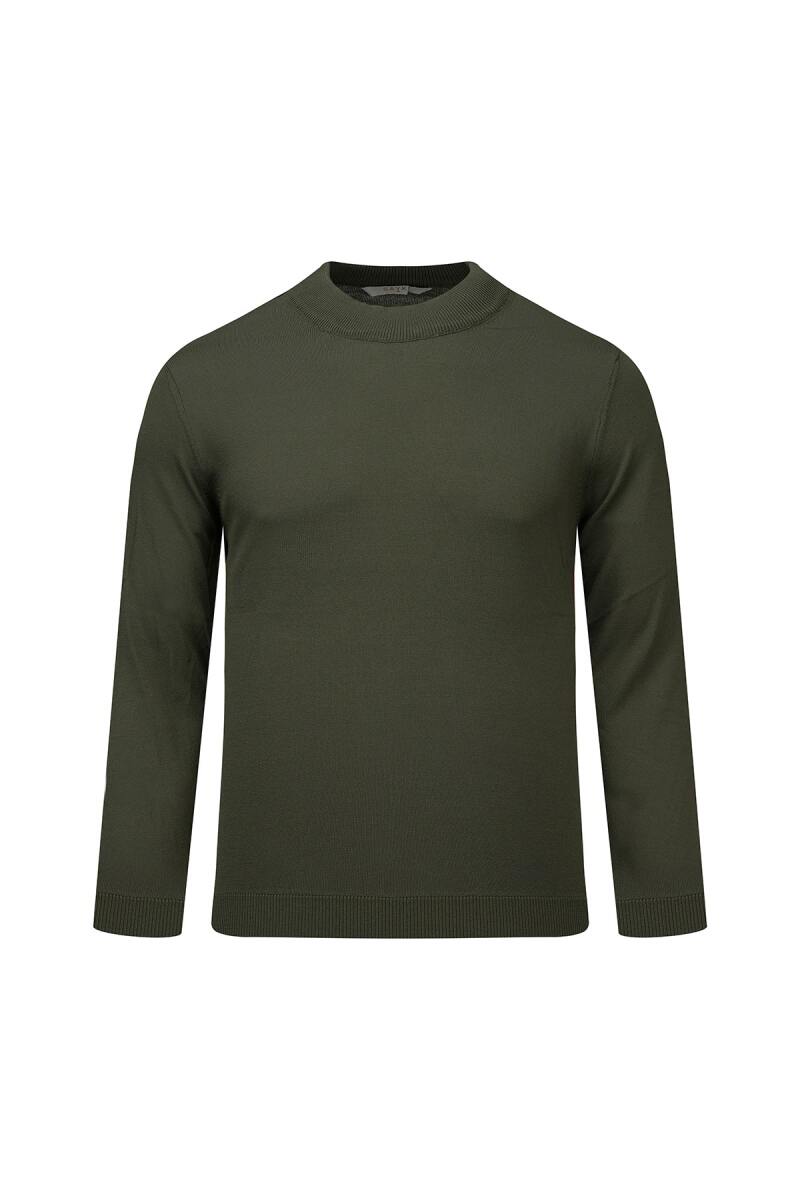 Haki Regular Fit Yarım Balıkçı Yaka Rayon Kazak