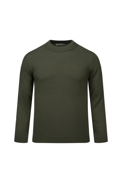 Haki Regular Fit Yarım Balıkçı Yaka Rayon Kazak 