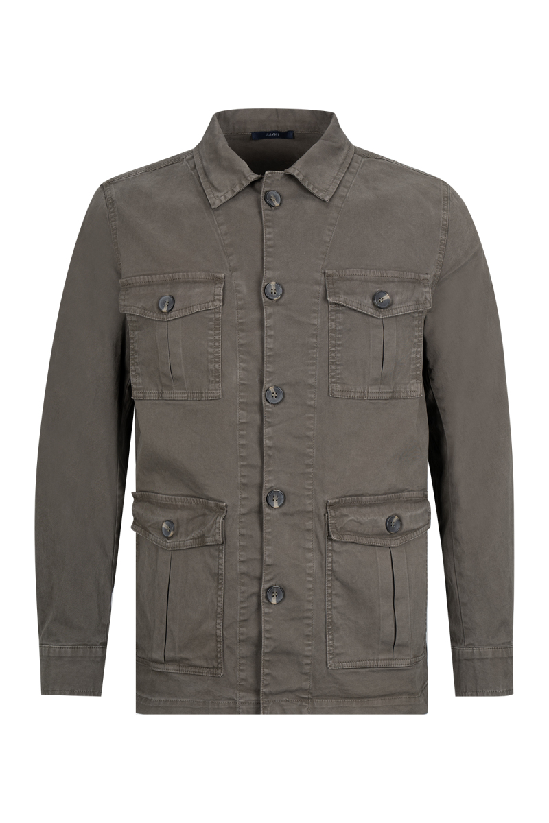 Haki Slim Fit Bebe Yaka Mevsimlik Mont