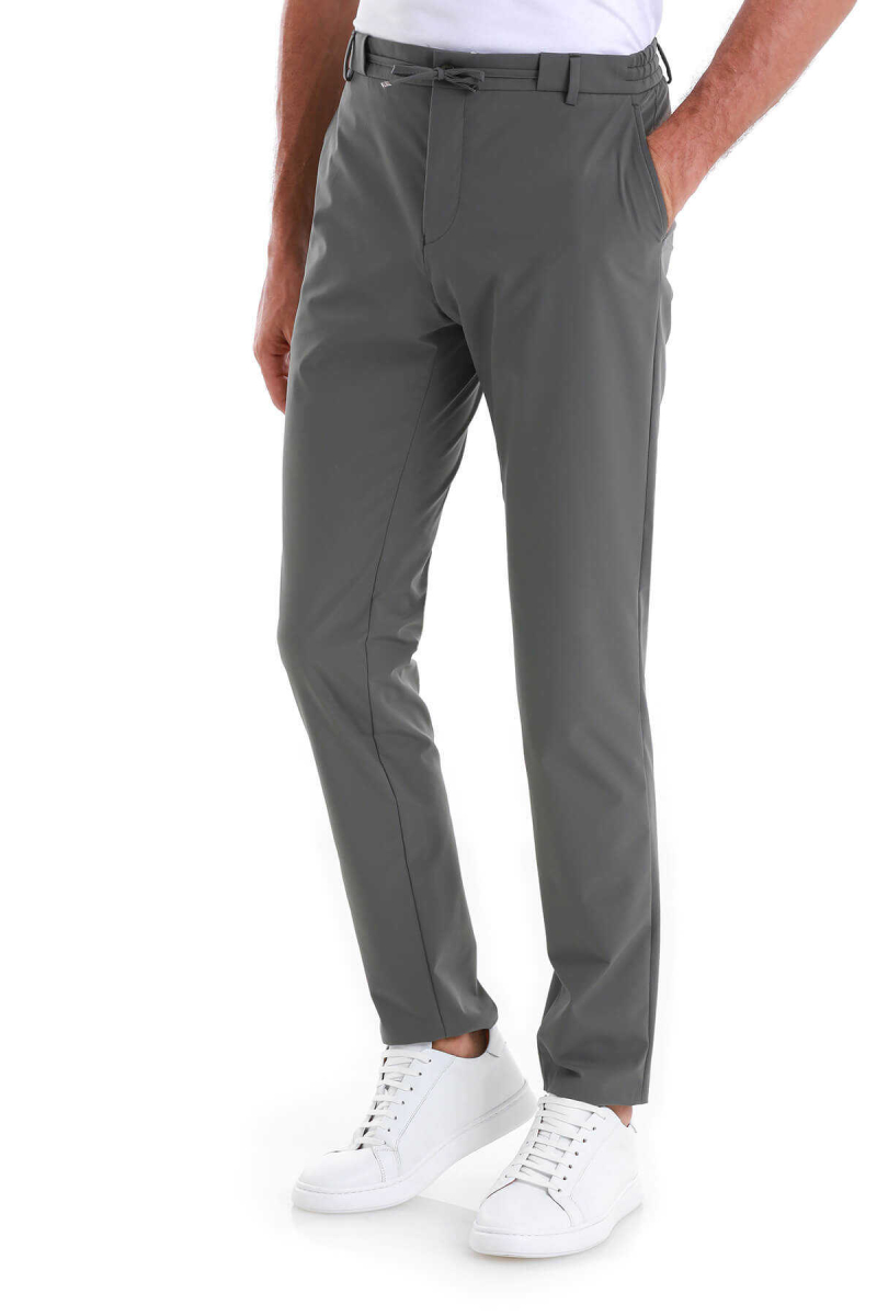 Haki Slim Fit Çizgili Yandan Cepli Jogger Pantolon - HATEM SAYKI (1)