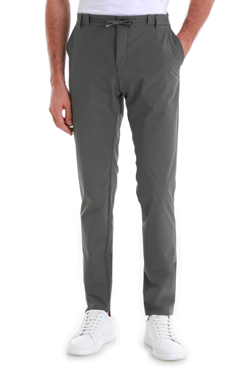 Haki Slim Fit Çizgili Yandan Cepli Jogger Pantolon - HATEM SAYKI (1)