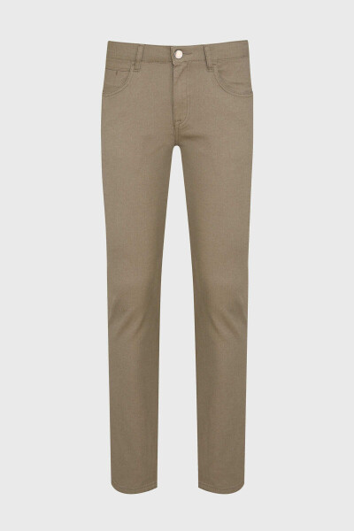 Haki Slim Fit Desenli Pamuklu 5 Cep Kanvas Pantolon - 3