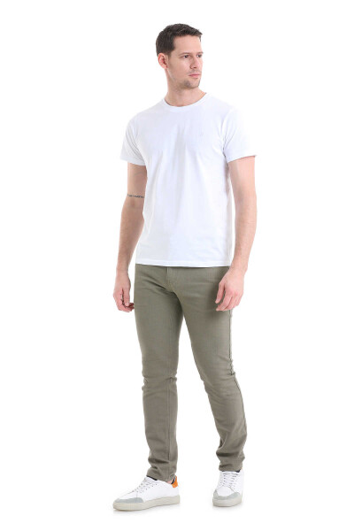 Haki Slim Fit 5 Cep Pamuklu Kanvas Pantolon - 2