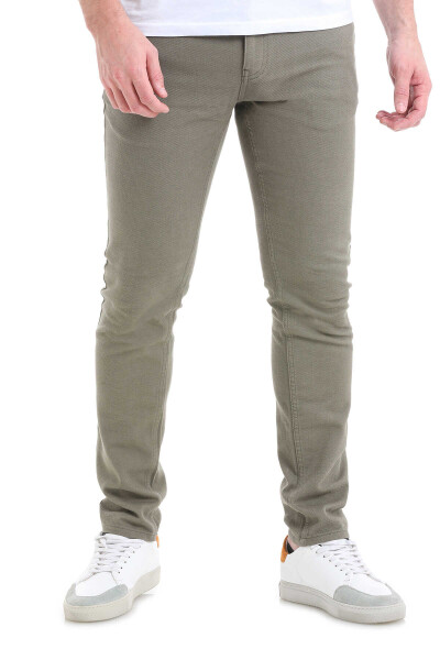 Haki Slim Fit 5 Cep Pamuklu Kanvas Pantolon 