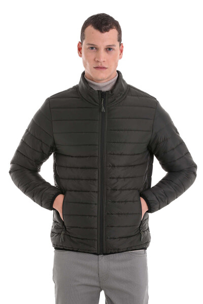 Haki Slim Fit Hakim Yaka Şişme Mont - 2