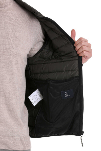 Haki Slim Fit Hakim Yaka Şişme Mont - 6