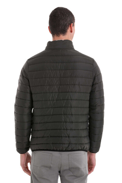 Haki Slim Fit Hakim Yaka Şişme Mont - 7