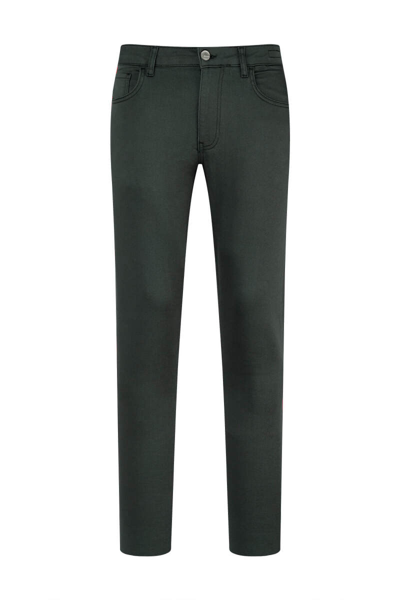 Haki Slim Fit Pamuklu 5 Cep Kanvas Pantolon - Saykı