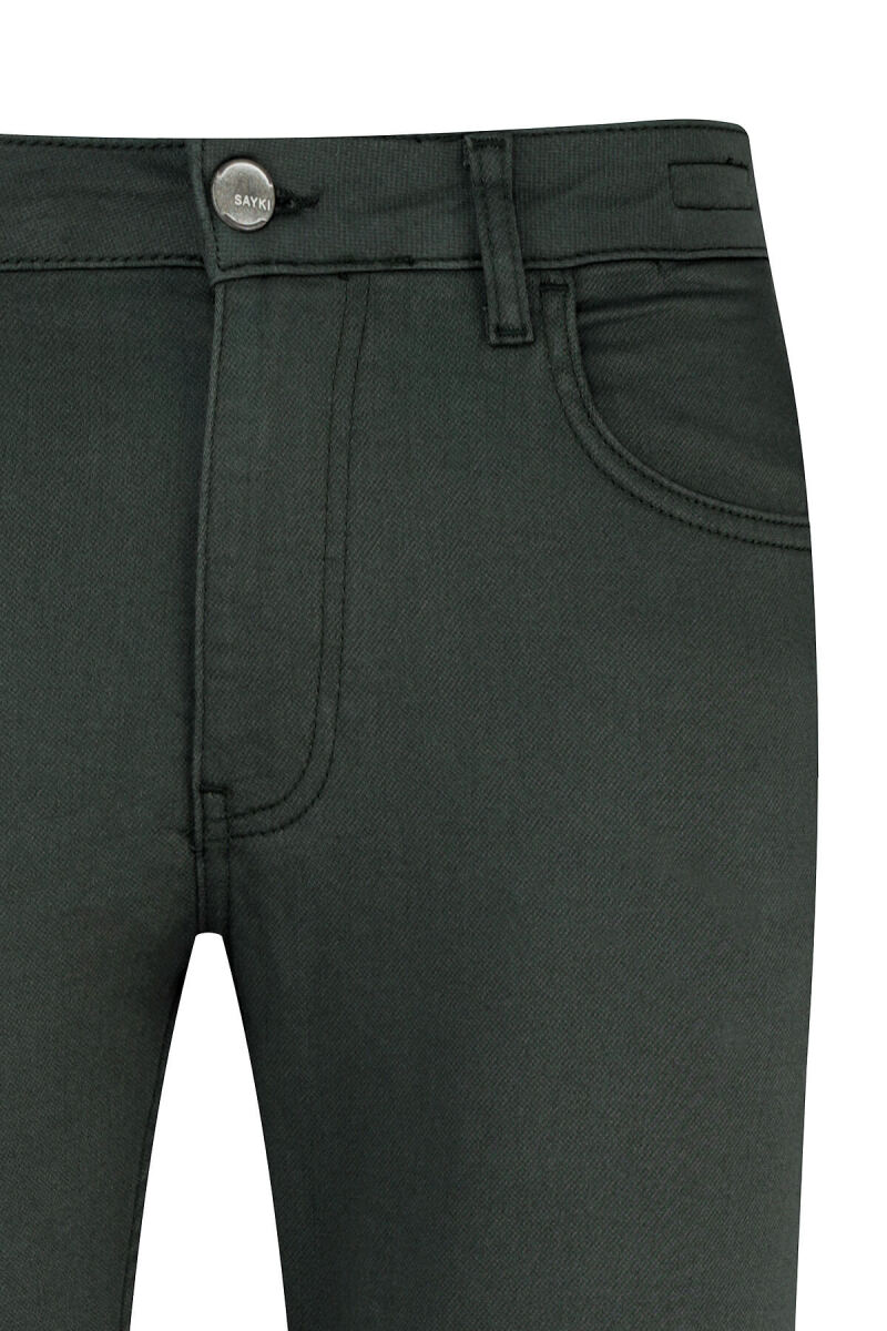 Haki Slim Fit Pamuklu 5 Cep Kanvas Pantolon - Saykı (1)