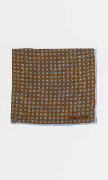 Desenli Hardal Keten Mendil - 7