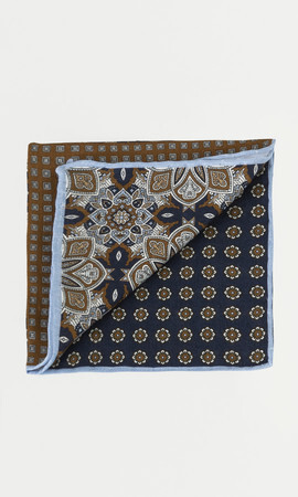 Desenli Hardal Keten Mendil - 8