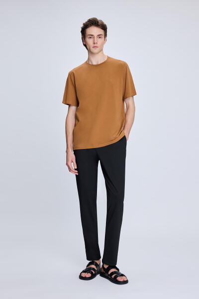 Sarı Regular Fit Bisiklet Yaka Pamuklu Tişört - 2