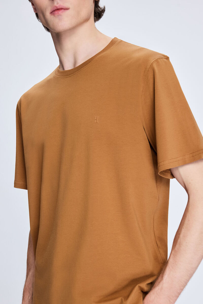 Sarı Regular Fit Bisiklet Yaka Pamuklu Tişört - HTML (1)