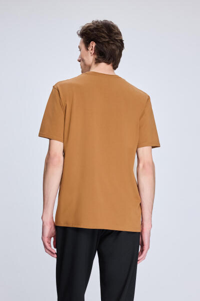 Sarı Regular Fit Bisiklet Yaka Pamuklu Tişört - 5