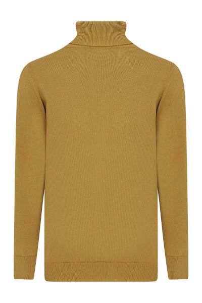 Hardal Regular Fit Desenli Pamuklu Balıkçı Yaka Triko Kazak - 8