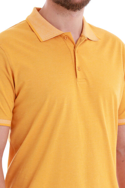 Sarı Regular Fit Polo Yaka Pamuklu Tişört - 5