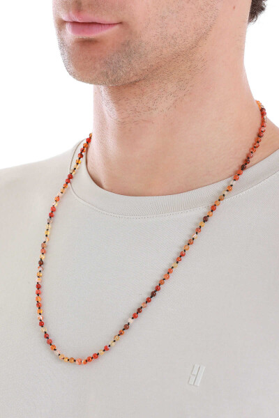 Doğal Taşlı Erkek Kolye - 2