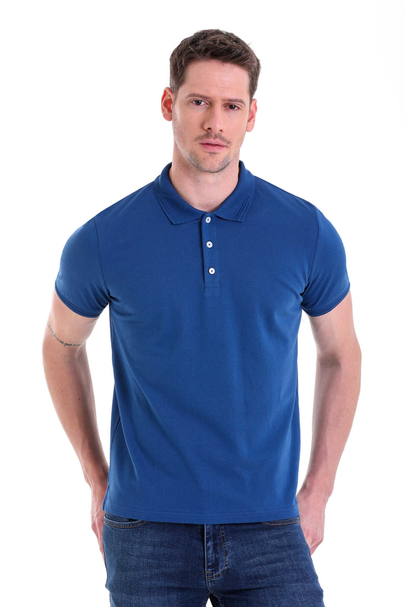 İndigo Comfort Fit 100% Pamuk Polo Yaka Tişört - Hatemoğlu
