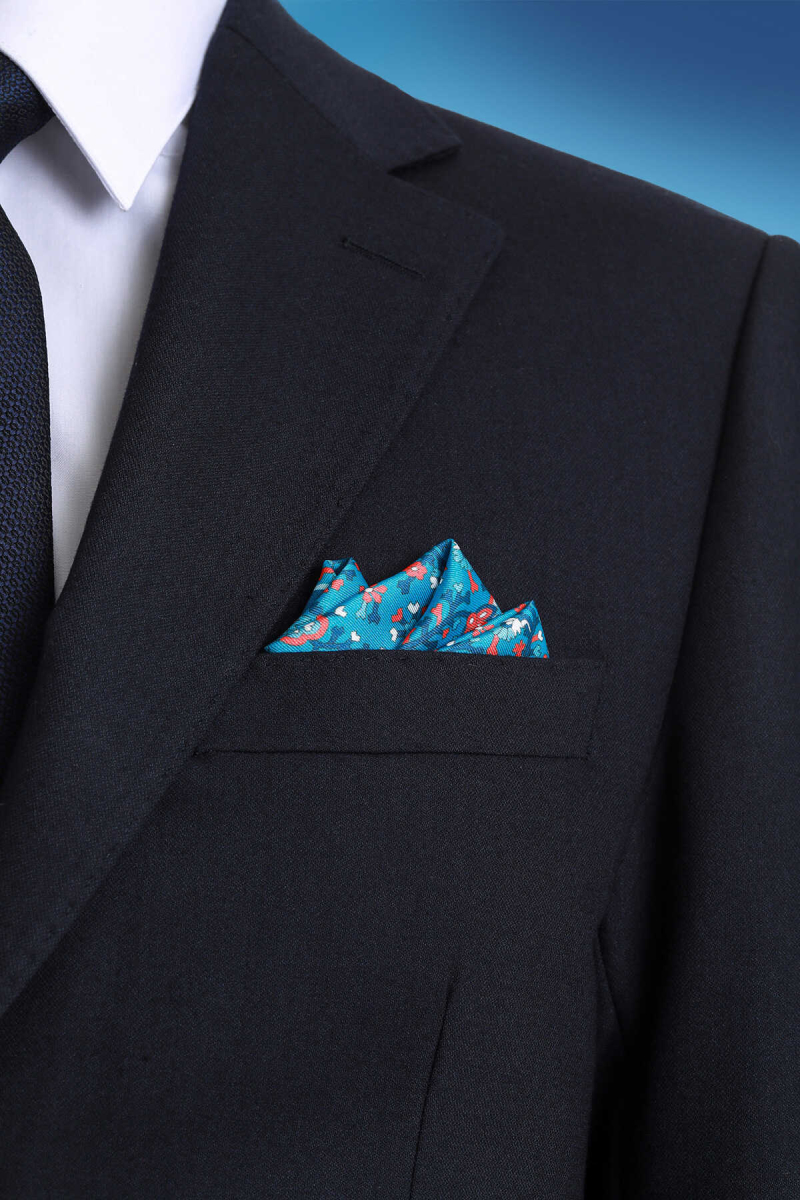 Indigo Klasik Saten Cep Mendili - Hatem Saykı