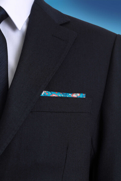 Indigo Klasik Saten Cep Mendili - 3