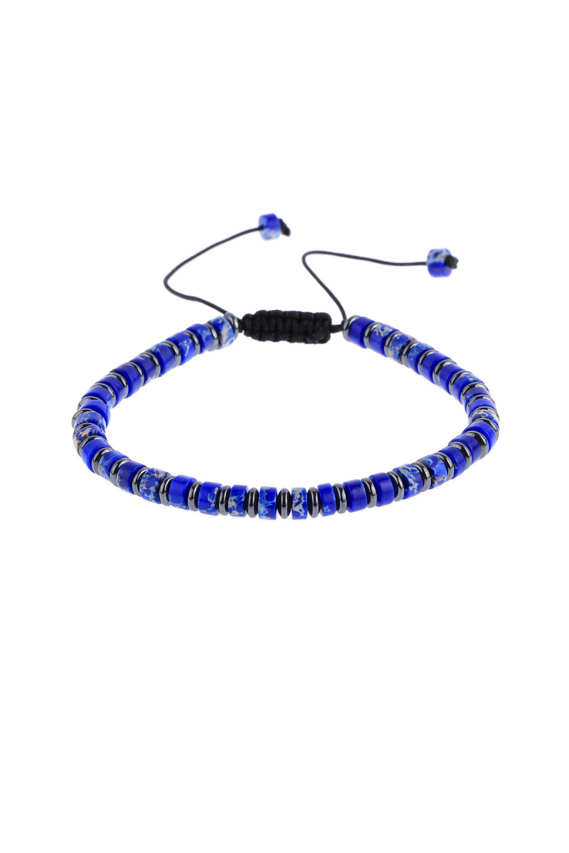 Mavi Hematit Taşlı Erkek Bileklik - Hatem Saykı