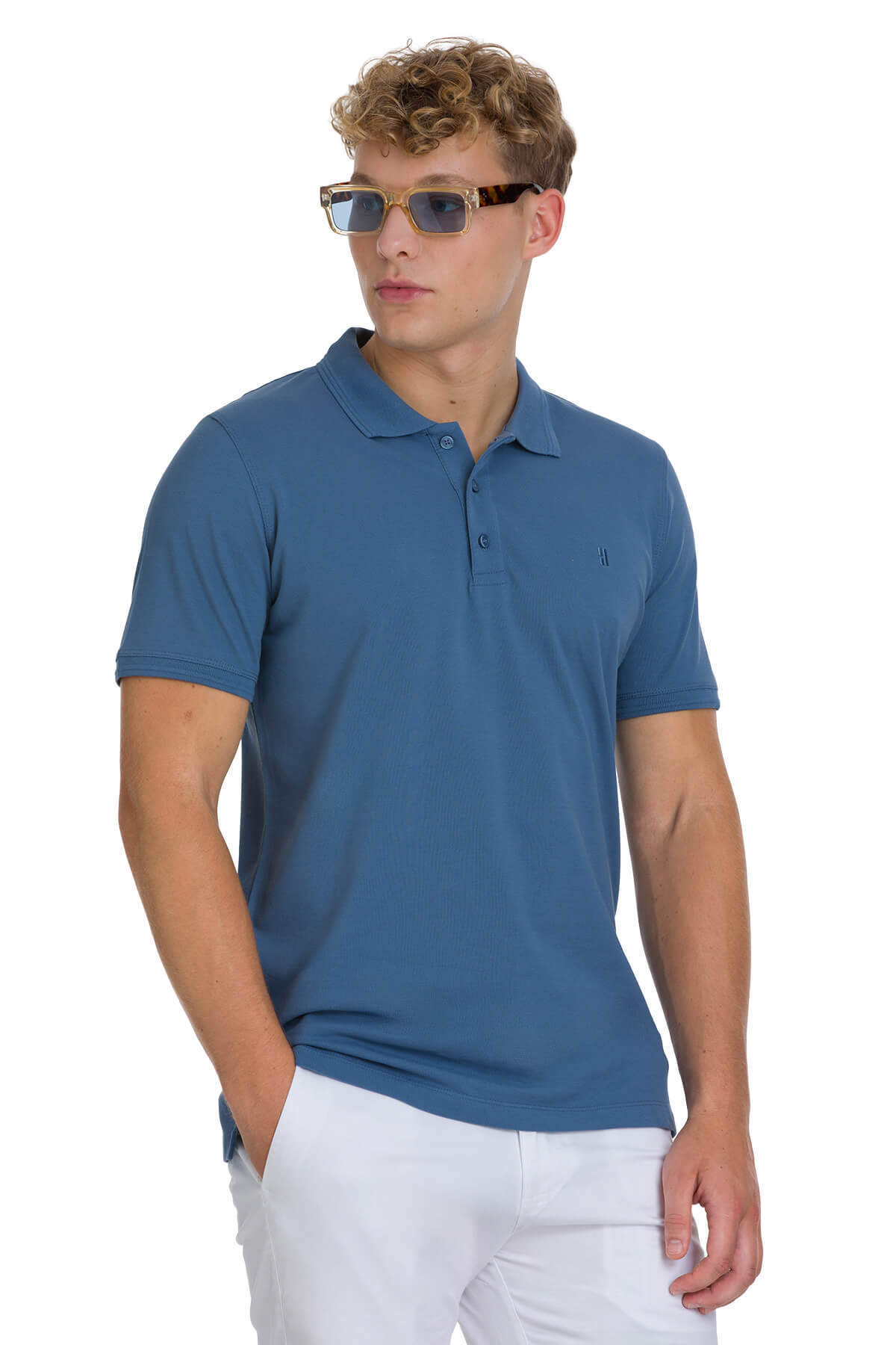indigo Regular Fit 100% Pamuk Kıvrılmaz Polo Yaka Tişört - 3