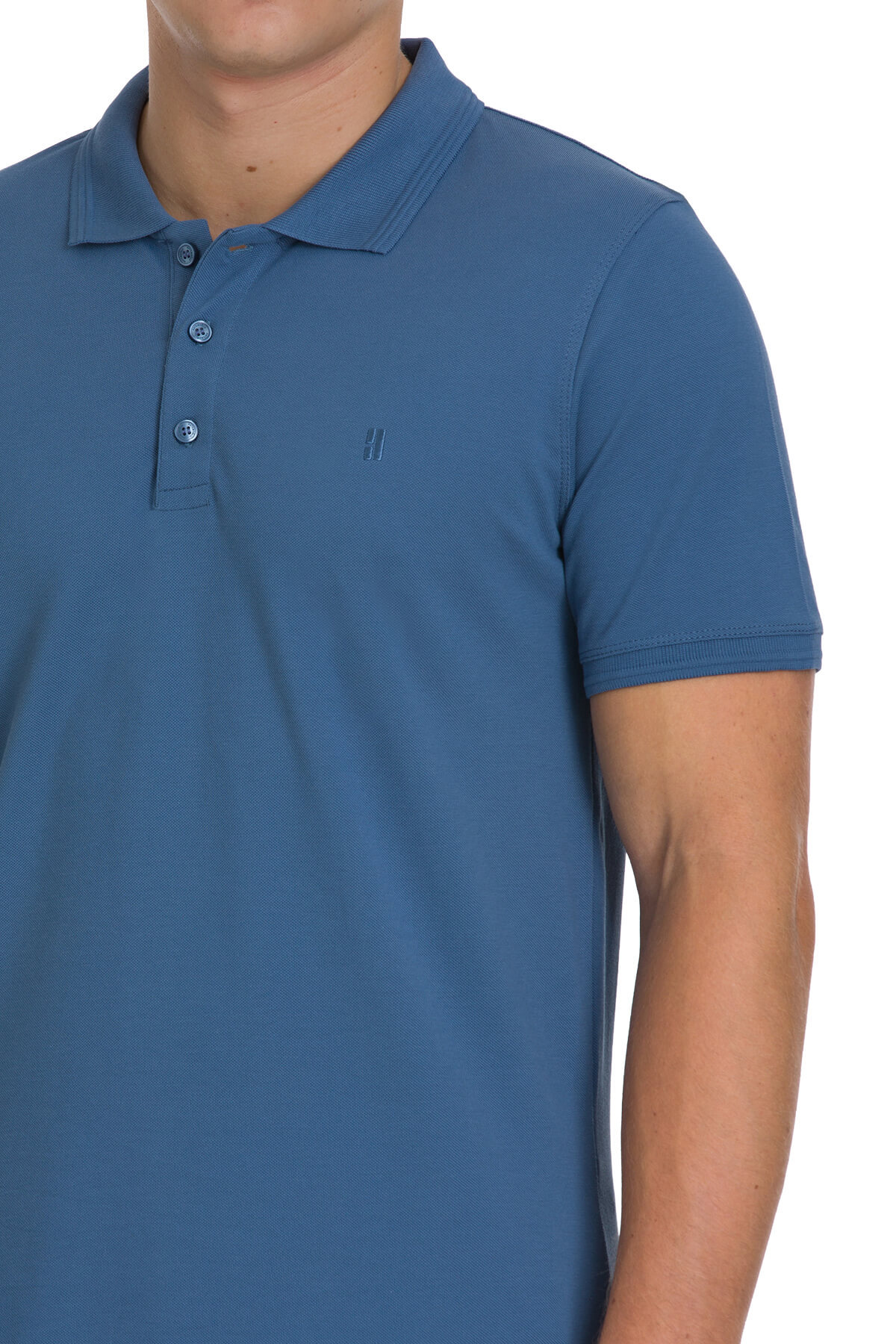indigo Regular Fit 100% Pamuk Kıvrılmaz Polo Yaka Tişört - 4