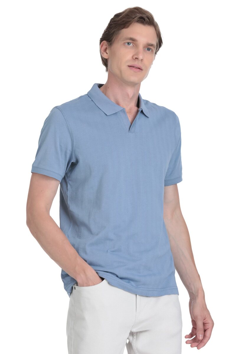 İndigo Regular Fit Apaş Yaka Pamuklu Tişört - Hatemoğlu