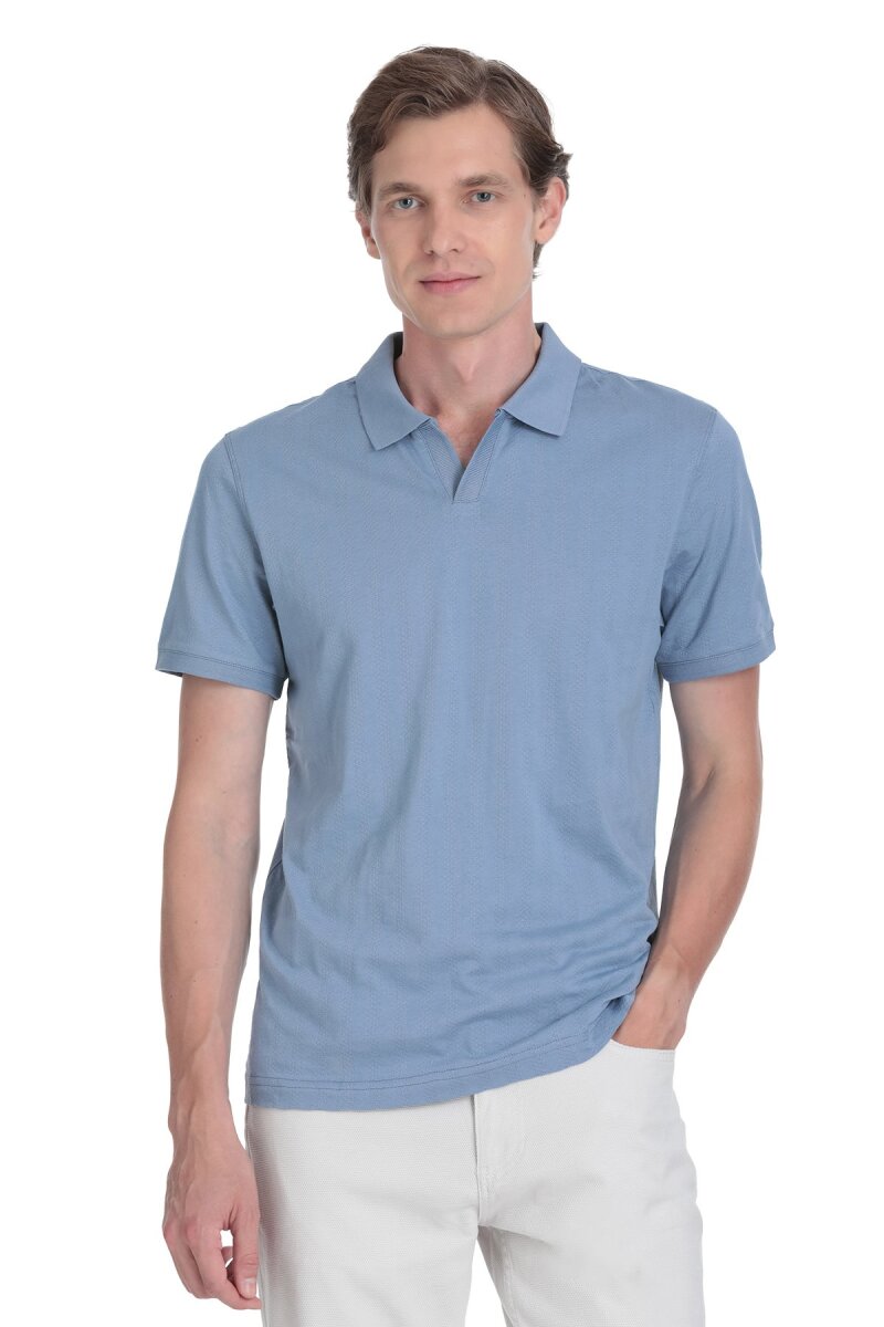 İndigo Regular Fit Apaş Yaka Pamuklu Tişört - Hatemoğlu (1)