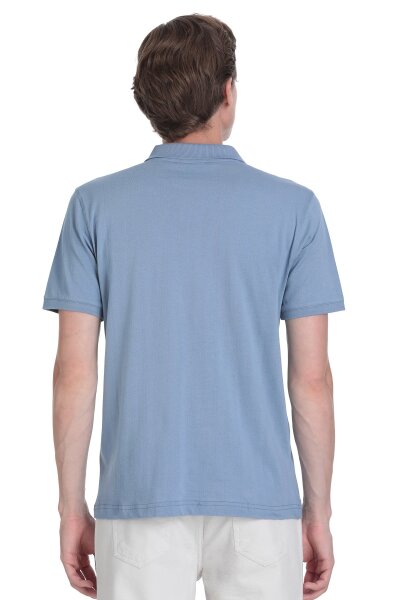 İndigo Regular Fit Apaş Yaka Pamuklu Tişört - 5