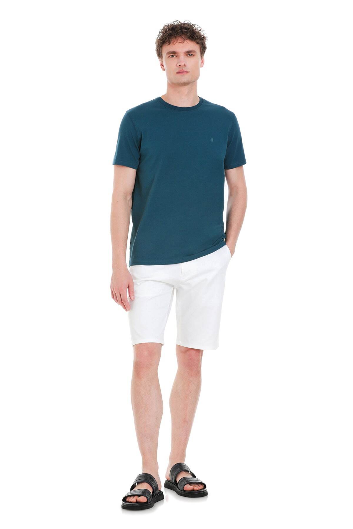 Mavi Regular Fit Bisiklet Yaka Pamuklu Tişört - 2