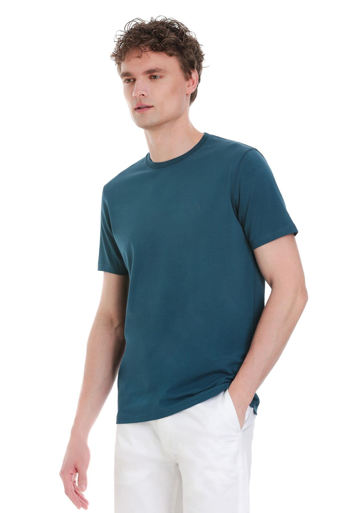 Mavi Regular Fit Bisiklet Yaka Pamuklu Tişört - 3