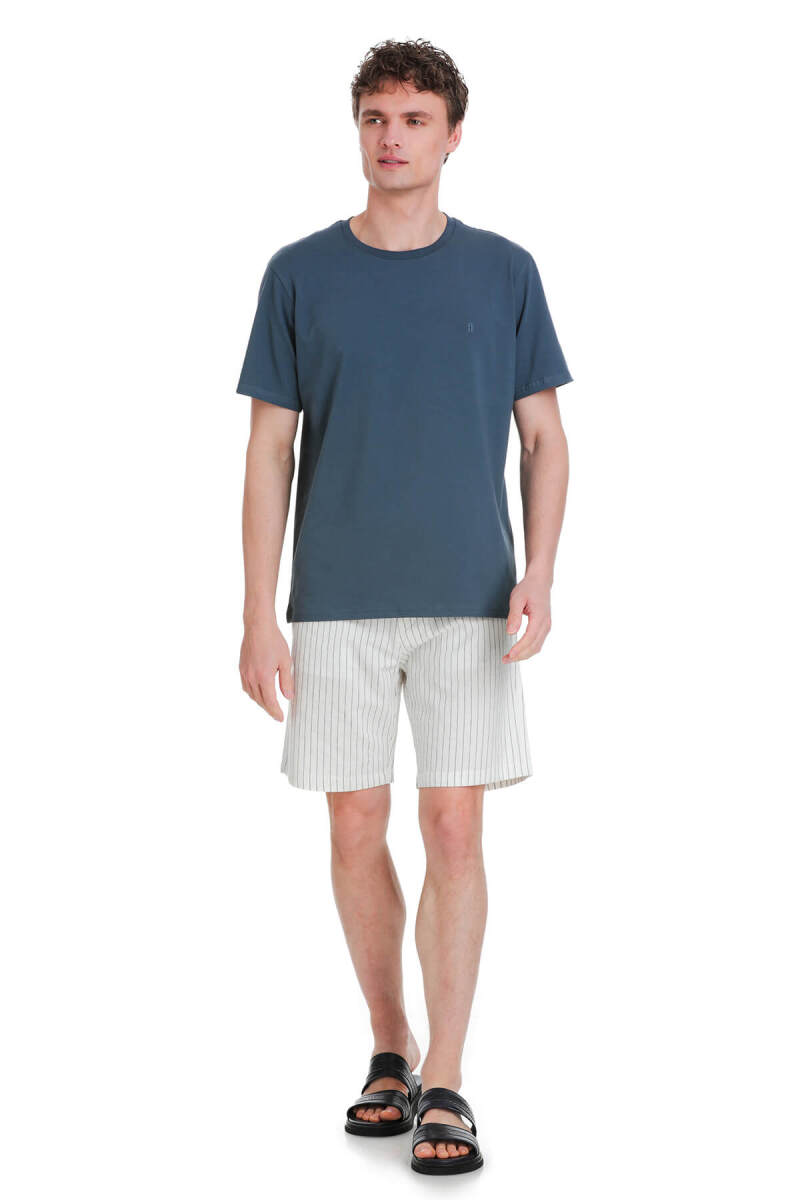 İndigo Regular Fit Bisiklet Yaka Pamuklu Tişört - HTML (1)