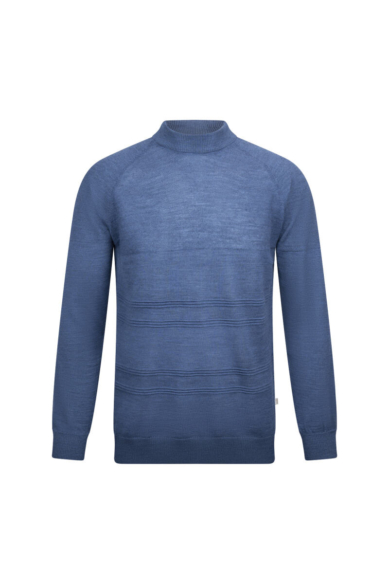 Mavi Regular Fit Çeyrek Balıkçı Yaka Yünlü Triko Kazak - Hatem Saykı