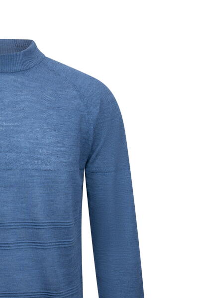Mavi Regular Fit Çeyrek Balıkçı Yaka Yünlü Triko Kazak - 3