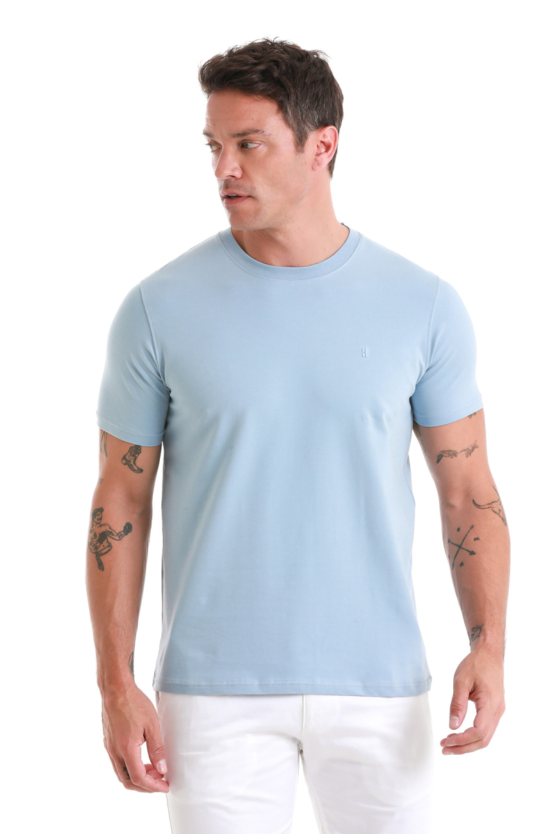 Mavi Regular Fit Bisiklet Yaka Pamuklu Tişört - HTML (1)
