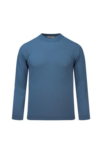 İndigo Regular Fit Yarım Balıkçı Yaka Rayon Kazak 