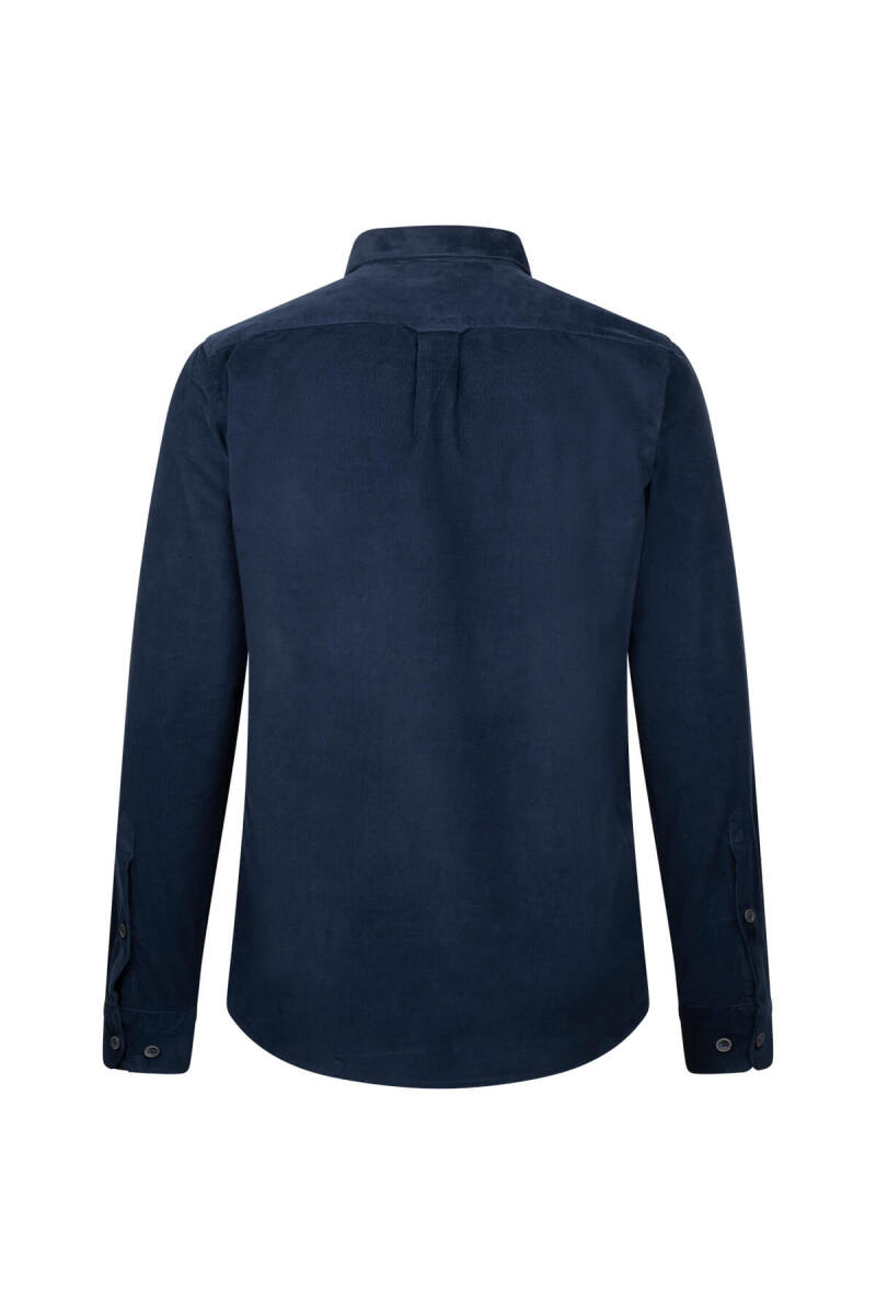Mavi Slim Fit 100% Pamuklu Düğmeli Yaka Uzun Kollu Klasik Gömlek - Hatem Saykı (1)