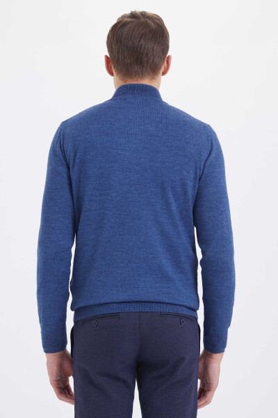 indigo Balıkçı Yaka Triko Kazak - 4