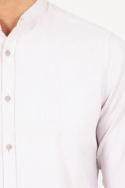 Bej Slim Fit 100% Pamuk Uzun Kol Spor Gömlek - 4