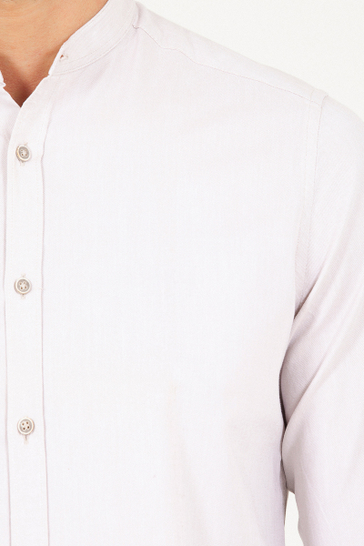 Bej Slim Fit 100% Pamuk Uzun Kol Spor Gömlek - 10