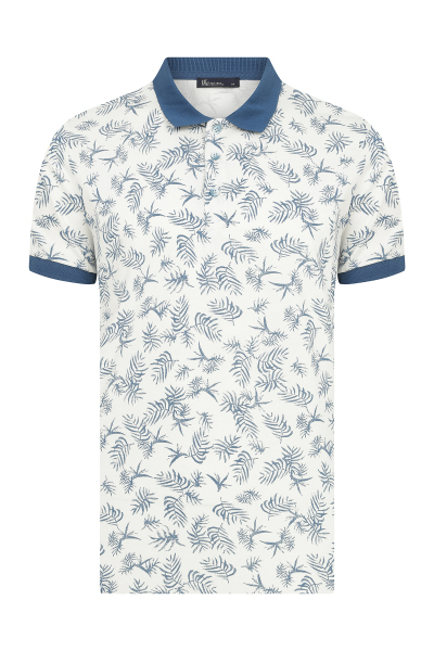 Mavi Baskılı Polo Yaka Tişört - 17