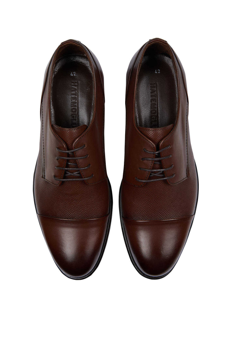 Kahverengi Klasik Bağcıklı Deri Ayakkabı - Hatemoğlu (1)