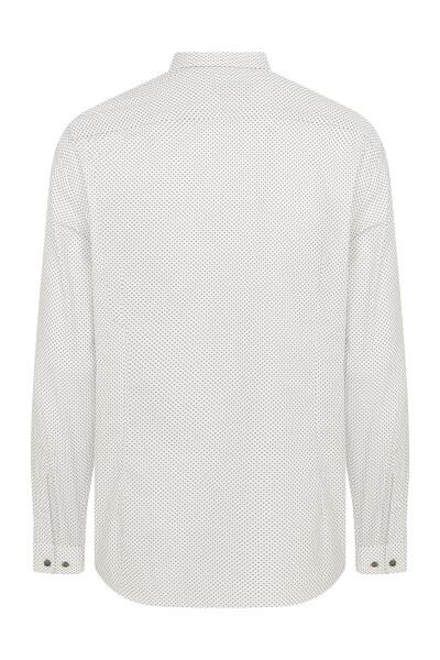 Slim Fit Desenli Kahverengi Spor Gömlek - 2