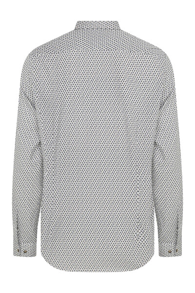 Kahverengi Slim Fit Baskılı 100% Pamuk Uzun Kol Spor Gömlek - 2