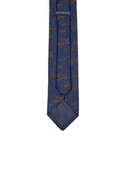 Kahverengi Desenli Klasik Micro Kravat - 6