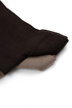 Kahverengi İkili Soket Çorap - Thumbnail