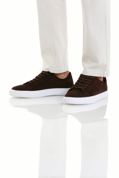 Kahverengi Casual Bağcıklı Süet Ayakkabı - 2