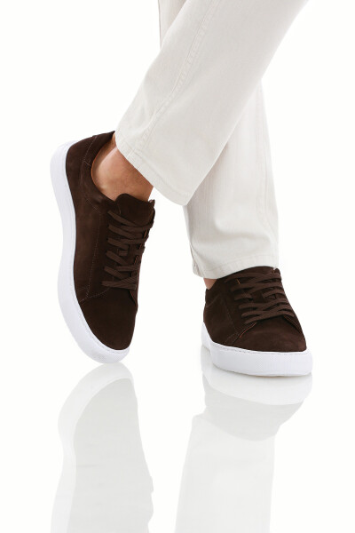 Kahverengi Casual Bağcıklı Süet Ayakkabı - 4