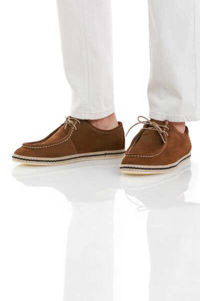 Kahverengi Casual Bağcıklı Süet Ayakkabı - 2